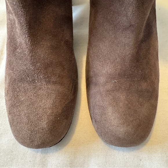 AGL 37 (US 7) Brown Suede Leather Floral Crochet Boots Booties ~ Boho Bohemian - Picture 4 of 10